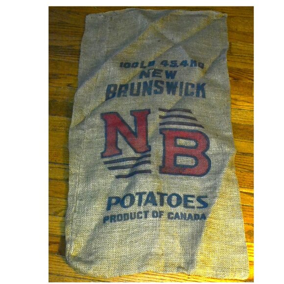 Set Of 2 Burlap Bags Revere Sugar NB Potatoes Country Farmhouse Kitchen Decor - Picture 5 of 8